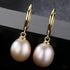 Oval Sterling Silver Pearl Hoop Earrings Ana - Jewelry